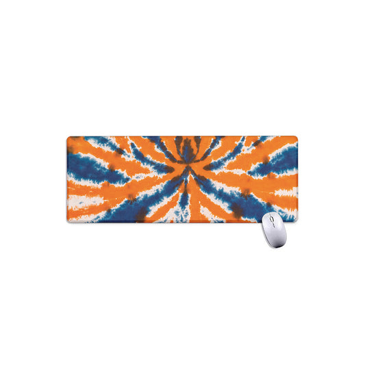 Blue And Orange Spider Tie Dye Print Extended Mouse Pad