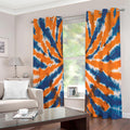 Blue And Orange Spider Tie Dye Print Extra Wide Grommet Curtains