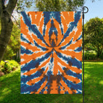 Blue And Orange Spider Tie Dye Print Garden Flag