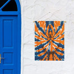 Blue And Orange Spider Tie Dye Print Garden Flag