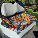 Blue And Orange Spider Tie Dye Print Golf Cart Seat Cover