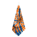 Blue And Orange Spider Tie Dye Print Hand Towel
