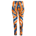 Blue And Orange Spider Tie Dye Print High-Waisted Pocket Leggings