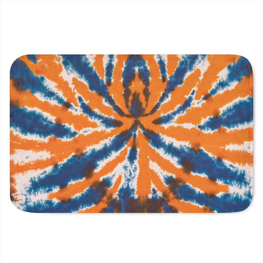 Blue And Orange Spider Tie Dye Print Indoor Door Mat