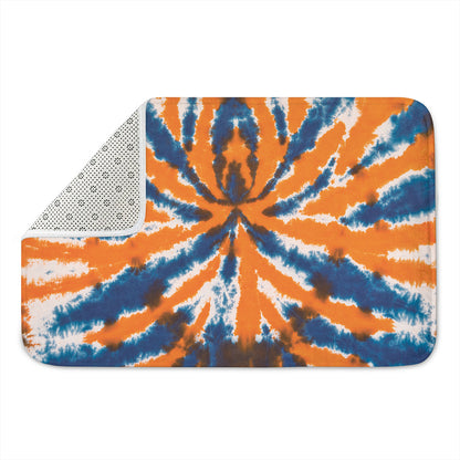 Blue And Orange Spider Tie Dye Print Indoor Door Mat