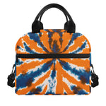 Blue And Orange Spider Tie Dye Print Insulated Lunch Bag