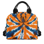 Blue And Orange Spider Tie Dye Print Insulated Lunch Bag
