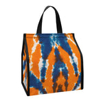 Blue And Orange Spider Tie Dye Print Insulated Lunch Tote