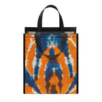 Blue And Orange Spider Tie Dye Print Insulated Lunch Tote