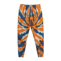 Blue And Orange Spider Tie Dye Print Jogger Pants