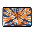 Blue And Orange Spider Tie Dye Print Kitchen Mat