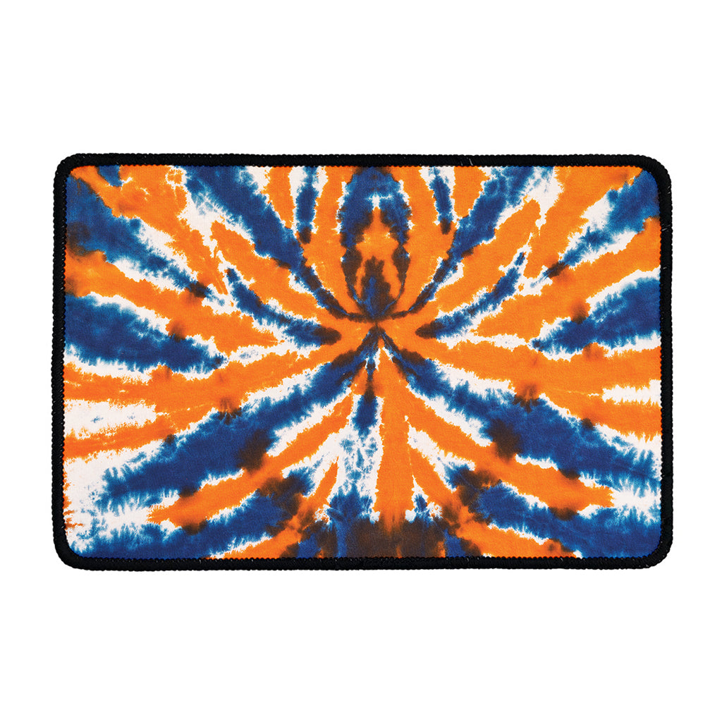 Blue And Orange Spider Tie Dye Print Kitchen Mat