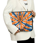 Blue And Orange Spider Tie Dye Print Laptop Sleeve