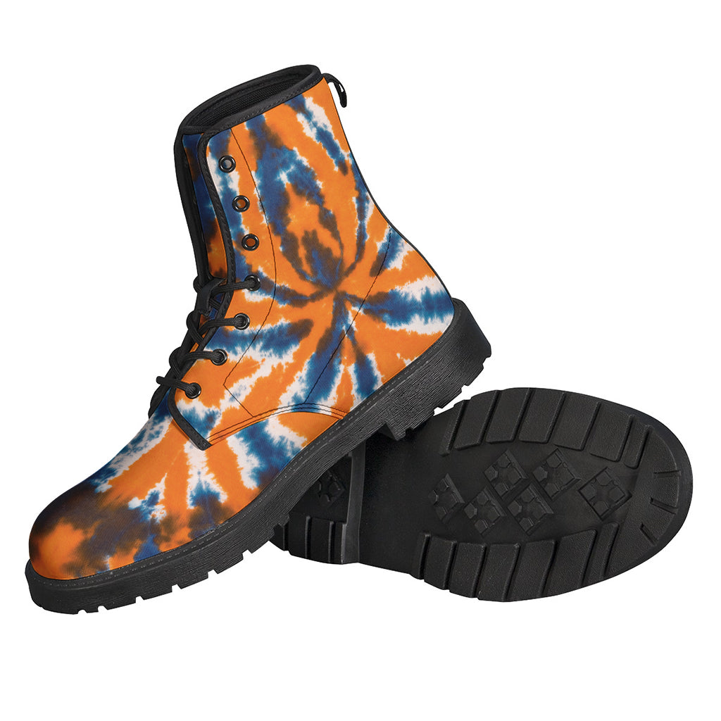 Blue And Orange Spider Tie Dye Print Backpack
