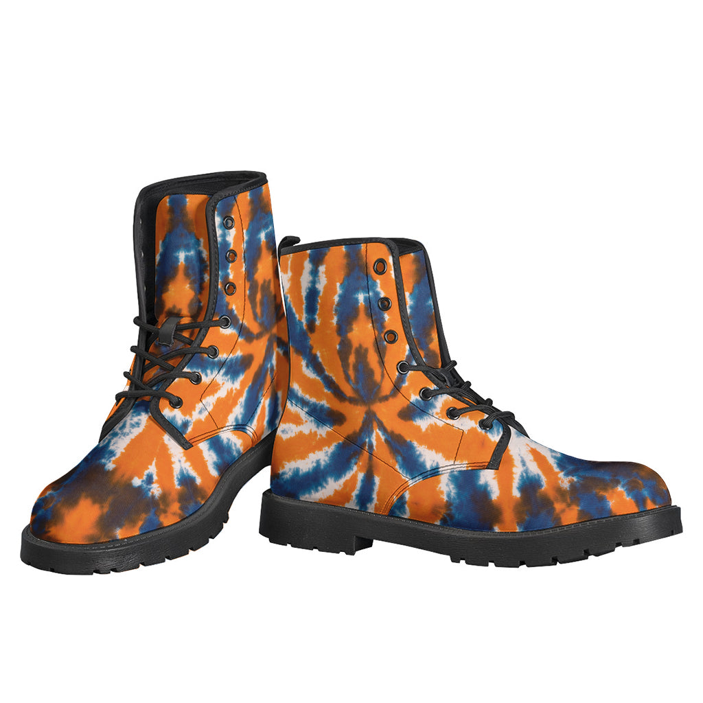 Blue And Orange Spider Tie Dye Print Backpack