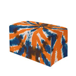 Blue And Orange Spider Tie Dye Print Leather Tissue Box Cover