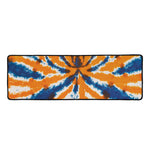 Blue And Orange Spider Tie Dye Print Long Kitchen Mat