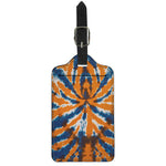 Blue And Orange Spider Tie Dye Print Luggage Tag