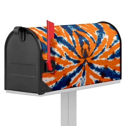 Blue And Orange Spider Tie Dye Print Mailbox Cover