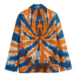 Blue And Orange Spider Tie Dye Print Men's Blazer