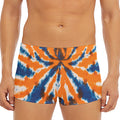 Blue And Orange Spider Tie Dye Print Men's Short Boxer Briefs