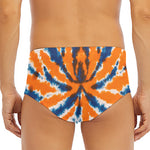 Blue And Orange Spider Tie Dye Print Men's Triangle Swim Briefs