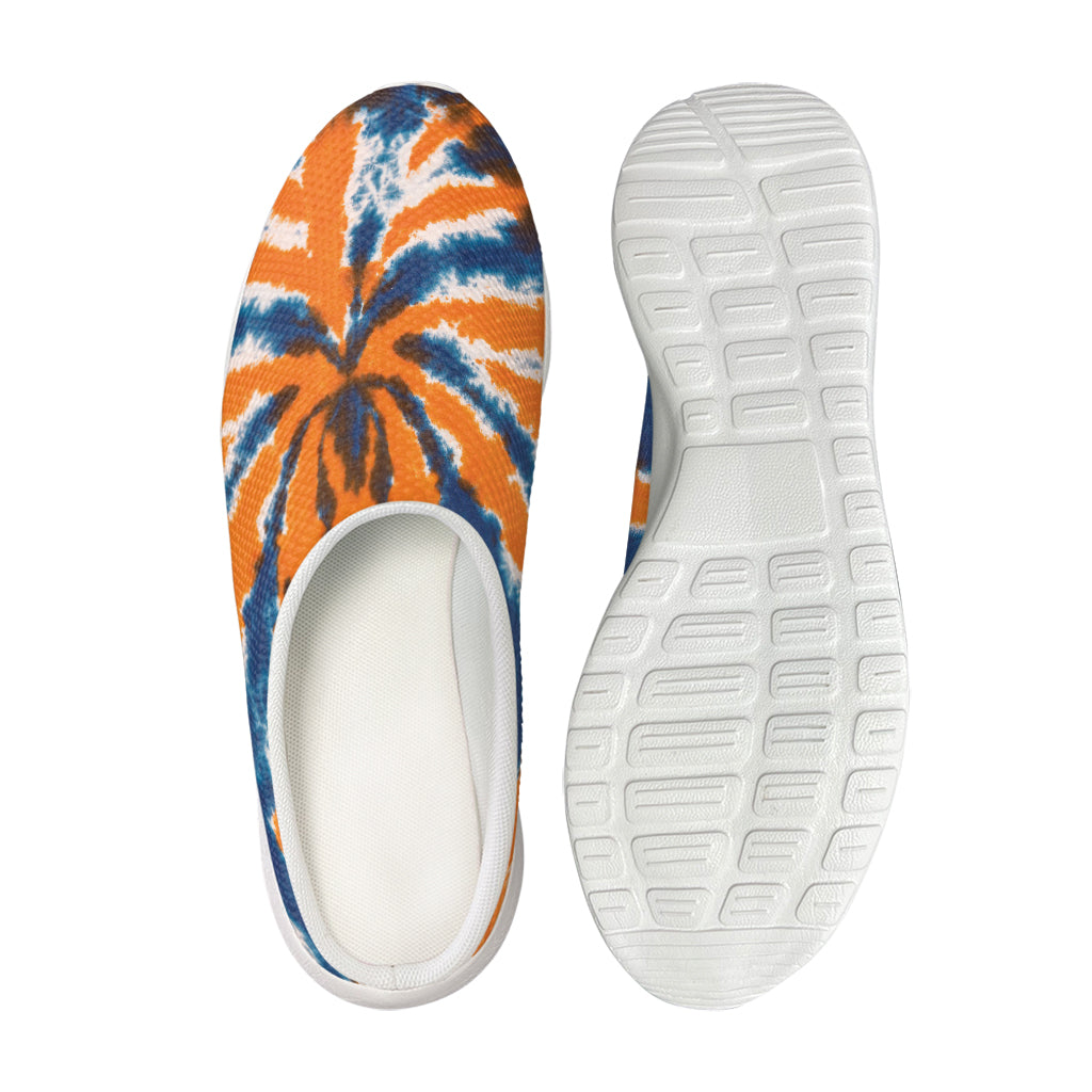 Blue And Orange Spider Tie Dye Print Mesh Casual Shoes