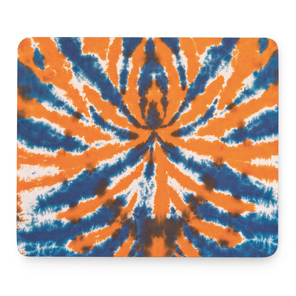 Blue And Orange Spider Tie Dye Print Mouse Pad
