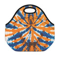 Blue And Orange Spider Tie Dye Print Neoprene Lunch Bag