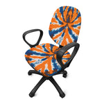 Blue And Orange Spider Tie Dye Print Office Chair Cover