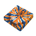 Blue And Orange Spider Tie Dye Print Outdoor Seat Cushion Cover