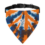 Blue And Orange Spider Tie Dye Print Over The Collar Dog Bandana