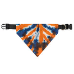 Blue And Orange Spider Tie Dye Print Over The Collar Dog Bandana