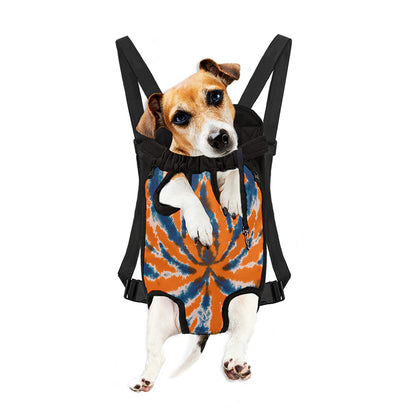 Blue And Orange Spider Tie Dye Print Pet Carrier Backpack