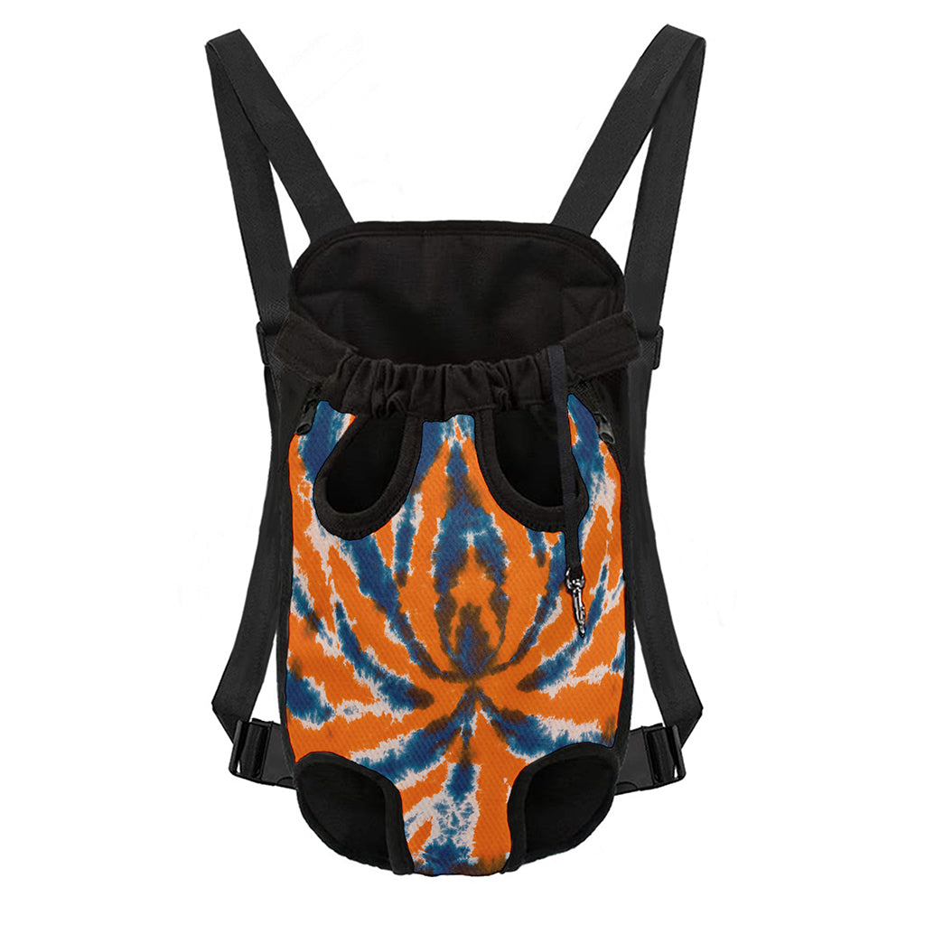 Blue And Orange Spider Tie Dye Print Pet Carrier Backpack