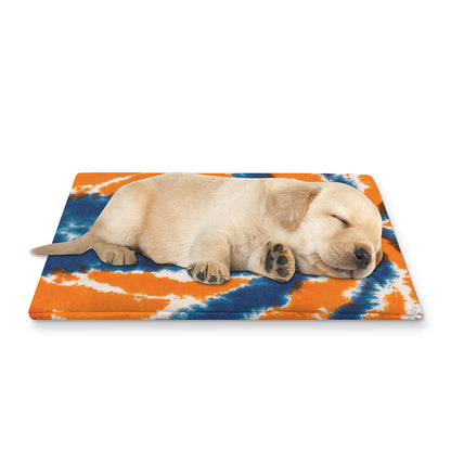 Blue And Orange Spider Tie Dye Print Pet Cooling Mat Cover
