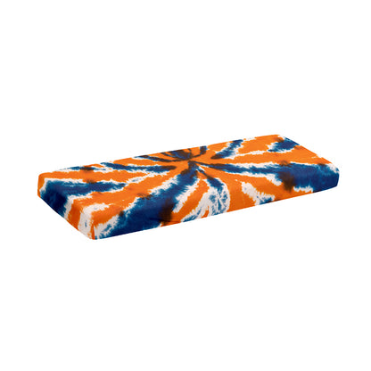 Blue And Orange Spider Tie Dye Print Piano Keyboard Cover