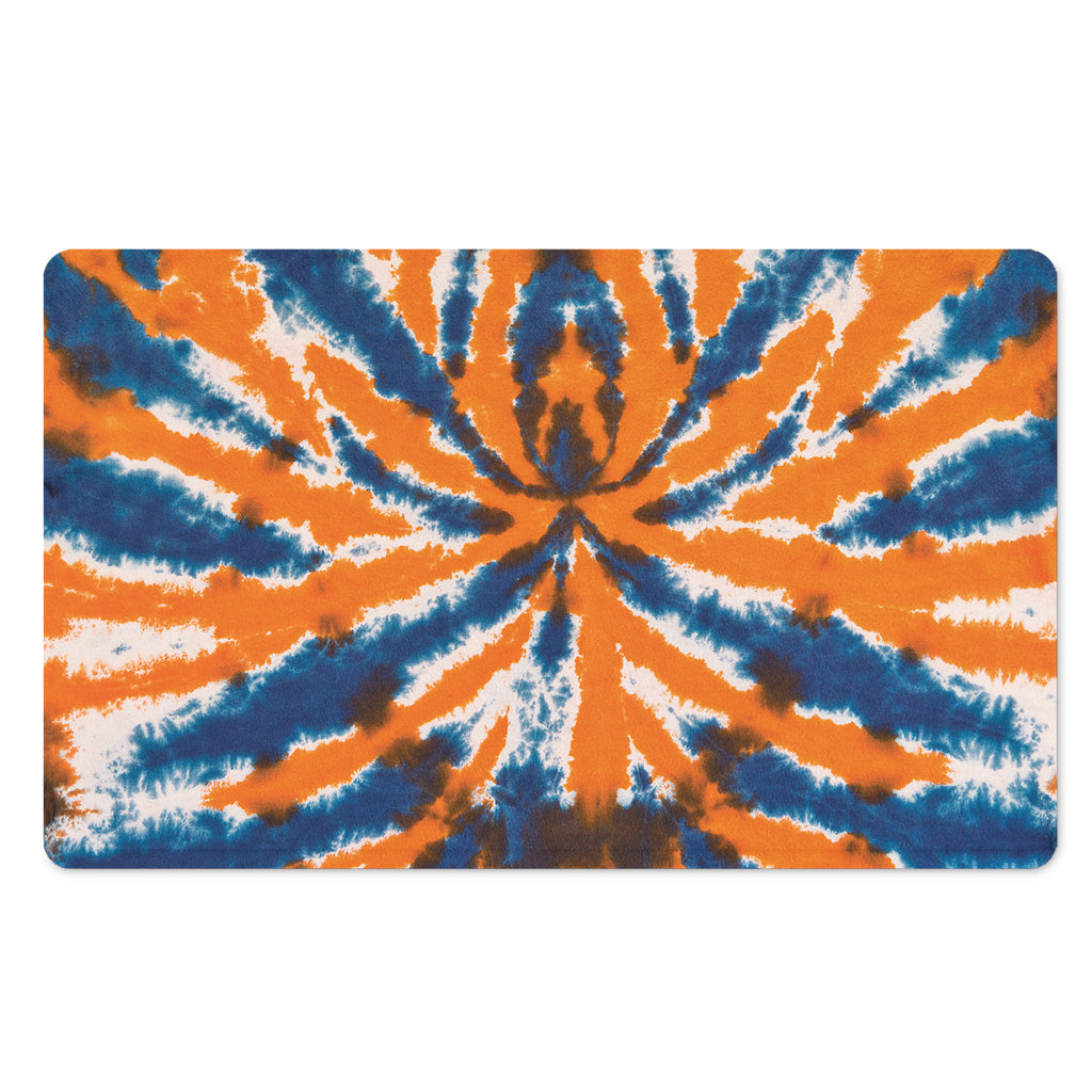 Blue And Orange Spider Tie Dye Print Polyester Doormat