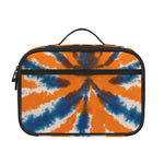 Blue And Orange Spider Tie Dye Print Portable Lunch Bag