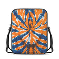 Blue And Orange Spider Tie Dye Print Rectangular Crossbody Bag