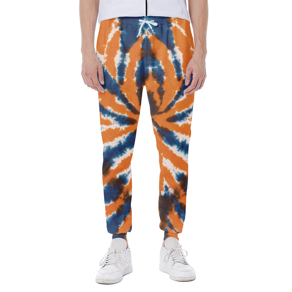 Blue And Orange Spider Tie Dye Print Scuba Joggers