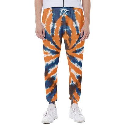 Blue And Orange Spider Tie Dye Print Scuba Joggers