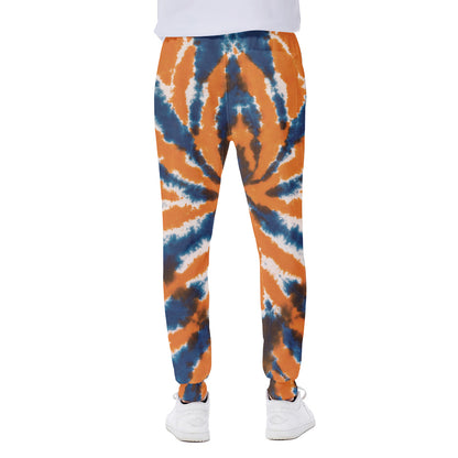 Blue And Orange Spider Tie Dye Print Scuba Joggers