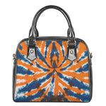 Blue And Orange Spider Tie Dye Print Shoulder Handbag