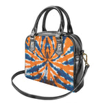 Blue And Orange Spider Tie Dye Print Shoulder Handbag