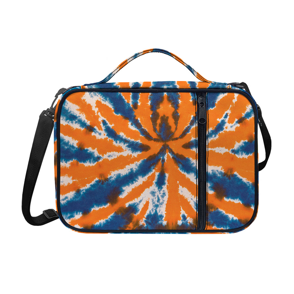Blue And Orange Spider Tie Dye Print Shoulder Strap Bible Bag