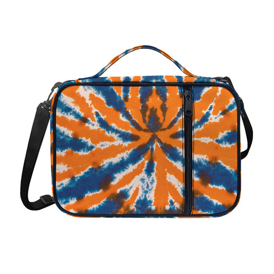 Blue And Orange Spider Tie Dye Print Shoulder Strap Bible Bag