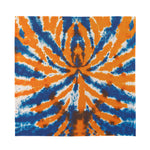 Blue And Orange Spider Tie Dye Print Silk Bandana