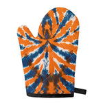 Blue And Orange Spider Tie Dye Print Single Oven Mitt
