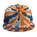 Blue And Orange Spider Tie Dye Print Snapback Cap